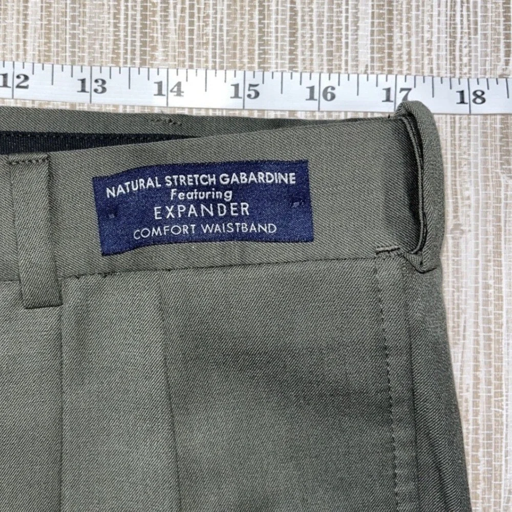 Austin Reed Men Natural Stretch Gabardine Flat‎ Front Expandable Waistband Pants